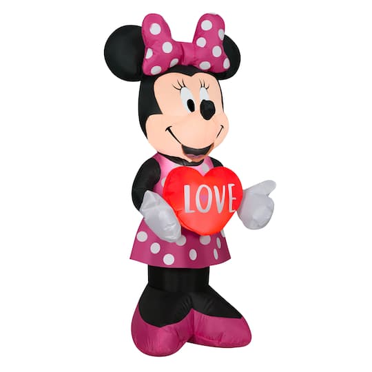 42&#x22; LED Inflatable Valentine&#x27;s Minnie Mouse